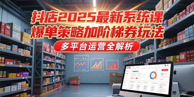 抖店2025最新系统课，爆单策略加阶梯券玩法，多平台运营全解析好项目网-专注分享网络创业项目落地实操课程 – 全网首发_高质量创业项目输出好项目网