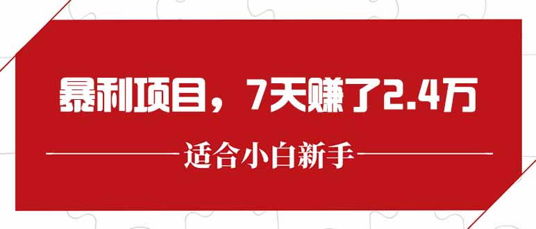 最新暴利项目，每单收益轻松在300以上，7天赚了2.4万好项目网-专注分享网络创业项目落地实操课程 – 全网首发_高质量创业项目输出好项目网