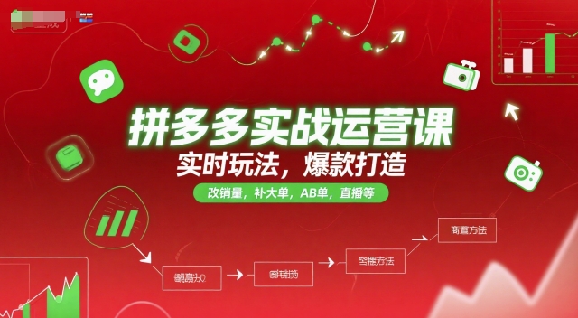 拼多多实战运营课，实时玩法，爆款打造，改销量，补大单，AB单，直播等(更新2025月)好项目网-专注分享网络创业项目落地实操课程 – 全网首发_高质量创业项目输出好项目网
