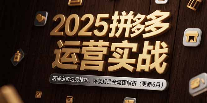 2025拼多多运营实战：店铺定位选品技巧，爆款打造全流程解析(更新6月好项目网-专注分享网络创业项目落地实操课程 – 全网首发_高质量创业项目输出好项目网