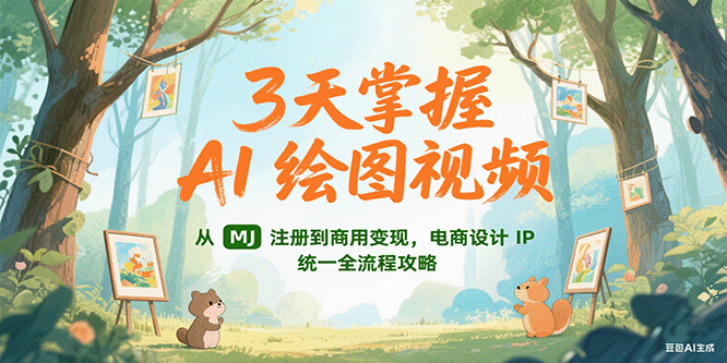 3天掌握AI绘图视频，从MJ 注册到商用变现，电商设计IP统一全流程攻略好项目网-专注分享网络创业项目落地实操课程 – 全网首发_高质量创业项目输出好项目网
