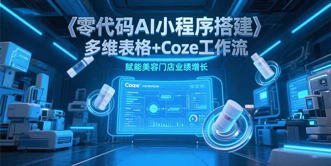 零代码AI小程序搭建，多维表格+Coze工作流，赋能美容门店业绩增长好项目网-专注分享网络创业项目落地实操课程 – 全网首发_高质量创业项目输出好项目网