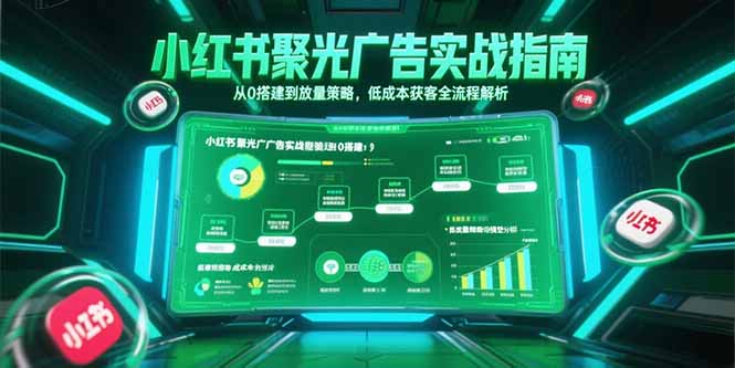 小红书聚光广告实战指南，从0搭建到放量策略，低成本获客全流程解析好项目网-专注分享网络创业项目落地实操课程 – 全网首发_高质量创业项目输出好项目网