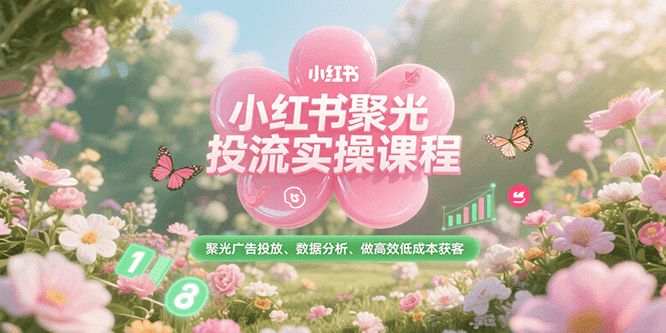 小红书聚光投流实操课程，聚光广告投放、数据分析、做高效低成本获客好项目网-专注分享网络创业项目落地实操课程 – 全网首发_高质量创业项目输出好项目网