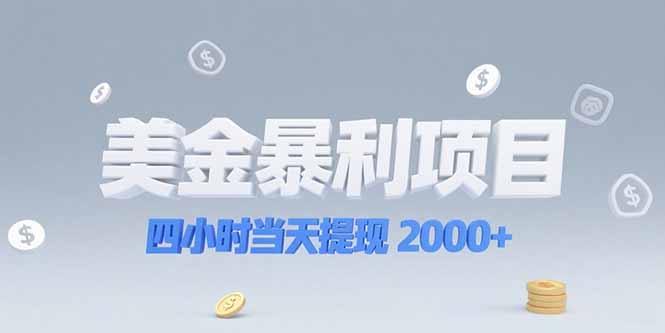 美金暴利项目，四小时当天提现 2000+机会留给会选赛道的人好项目网-专注分享网络创业项目落地实操课程 – 全网首发_高质量创业项目输出好项目网