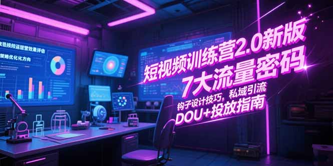 短视频训练营2.0新版，7大流量密码/钩子设计技巧/私域引流/DOU+投放指南好项目网-专注分享网络创业项目落地实操课程 – 全网首发_高质量创业项目输出好项目网