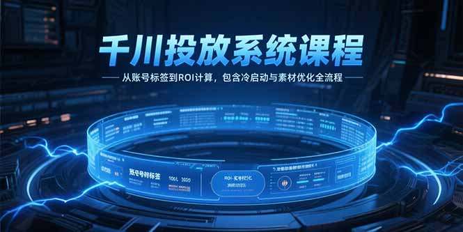 千川投放系统课程，从账号标签到ROI计算，包含冷启动与素材优化全流程好项目网-专注分享网络创业项目落地实操课程 – 全网首发_高质量创业项目输出好项目网