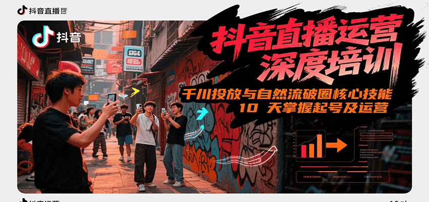 抖音直播运营深度培训，千川投放与自然流核心技能，10天掌握起号及运营(6-7月新课)好项目网-专注分享网络创业项目落地实操课程 – 全网首发_高质量创业项目输出好项目网