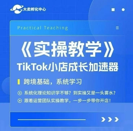 大卖家孵化中心TikTok实操课，TikTok小店成长加速器，跨境基础系统学习，一步一步带你开店好项目网-专注分享网络创业项目落地实操课程 – 全网首发_高质量创业项目输出好项目网