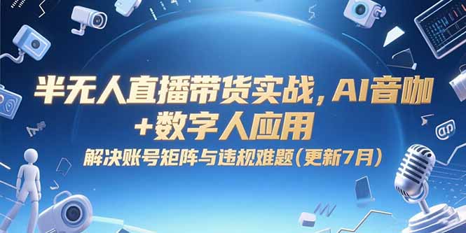 半无人直播带货实战，AI音咖+数字人应用 解决账号矩阵与违规难题(更新7月好项目网-专注分享网络创业项目落地实操课程 – 全网首发_高质量创业项目输出好项目网