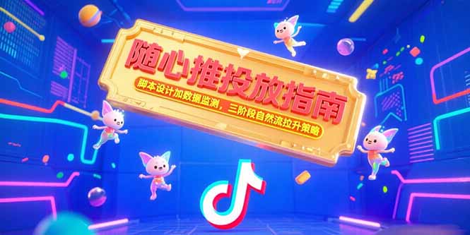随心推投放指南，脚本设计加数据监测，三阶段自然流拉升策略好项目网-专注分享网络创业项目落地实操课程 – 全网首发_高质量创业项目输出好项目网