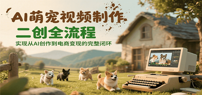 AI萌宠视频制作二创全流程，实现从AI创作到电商变现的完整闭环好项目网-专注分享网络创业项目落地实操课程 – 全网首发_高质量创业项目输出好项目网