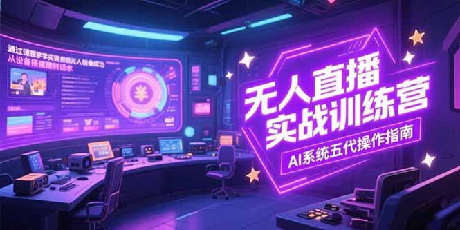 无人直播实操训练营，从设备搭建到话术，AI系统五代操作指南(7月更新好项目网-专注分享网络创业项目落地实操课程 – 全网首发_高质量创业项目输出好项目网