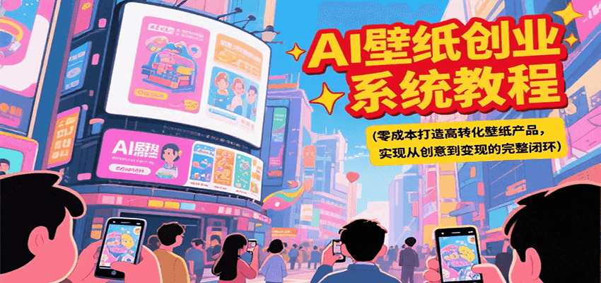 AI壁纸创业系统教程，零成本打造高转化壁纸产品，实现从创意到变现的完整闭环好项目网-专注分享网络创业项目落地实操课程 – 全网首发_高质量创业项目输出好项目网