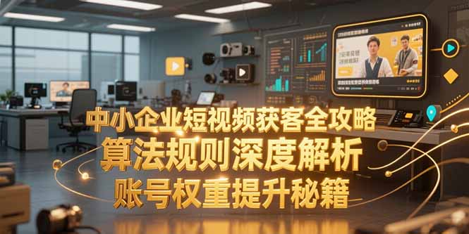 中小企业短视频获客全攻略，算法规则深度解析，账号权重提升秘籍好项目网-专注分享网络创业项目落地实操课程 – 全网首发_高质量创业项目输出好项目网