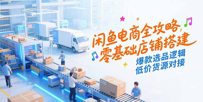 闲鱼电商全攻略，零基础店铺搭建，爆款选品逻辑，低价货源对接好项目网-专注分享网络创业项目落地实操课程 – 全网首发_高质量创业项目输出好项目网