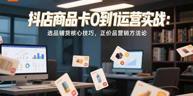 抖店商品卡0到1运营实战：选品铺货核心技巧，正价品营销方法论好项目网-专注分享网络创业项目落地实操课程 – 全网首发_高质量创业项目输出好项目网