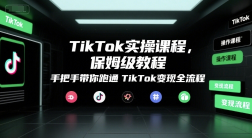 TikTok实操课程，保姆级教程，手把手带你跑通TikTok变现全流程好项目网-专注分享网络创业项目落地实操课程 – 全网首发_高质量创业项目输出好项目网