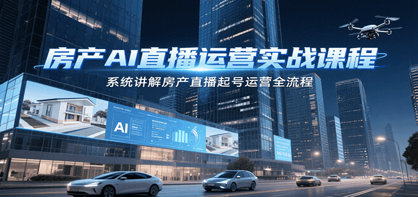 房产AI直播运营实战课程，系统讲解房产直播起号运营全流程好项目网-专注分享网络创业项目落地实操课程 – 全网首发_高质量创业项目输出好项目网