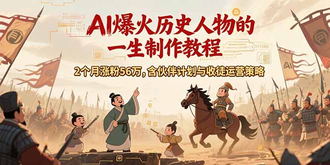 AI历史人物赛道课程，2个月涨粉56万，含伙伴计划与收徒运营策略好项目网-专注分享网络创业项目落地实操课程 – 全网首发_高质量创业项目输出好项目网