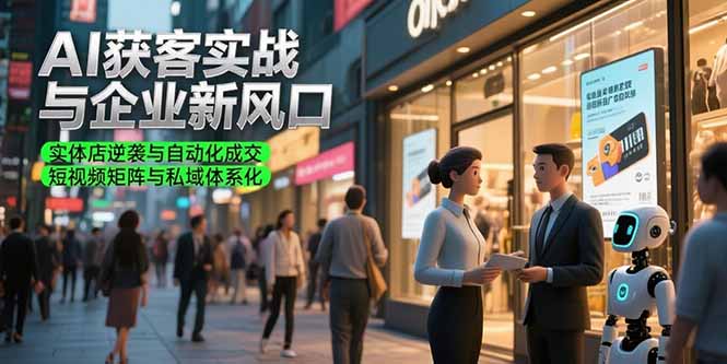 AI获客实战与企业新风口，实体店逆袭与自动化成交 短视频矩阵与私域体系化好项目网-专注分享网络创业项目落地实操课程 – 全网首发_高质量创业项目输出好项目网