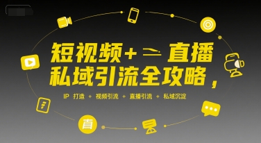 短视频+直播私域引流全攻略，IP打造 +视频引流 +直播引流 +私域沉淀好项目网-专注分享网络创业项目落地实操课程 – 全网首发_高质量创业项目输出好项目网