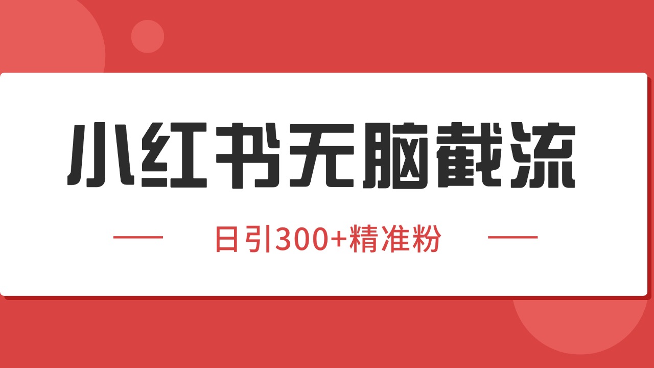 小红书截流同行客源，独家野路子获客玩法 日引200+暴力获客好项目网-专注分享网络创业项目落地实操课程 – 全网首发_高质量创业项目输出好项目网