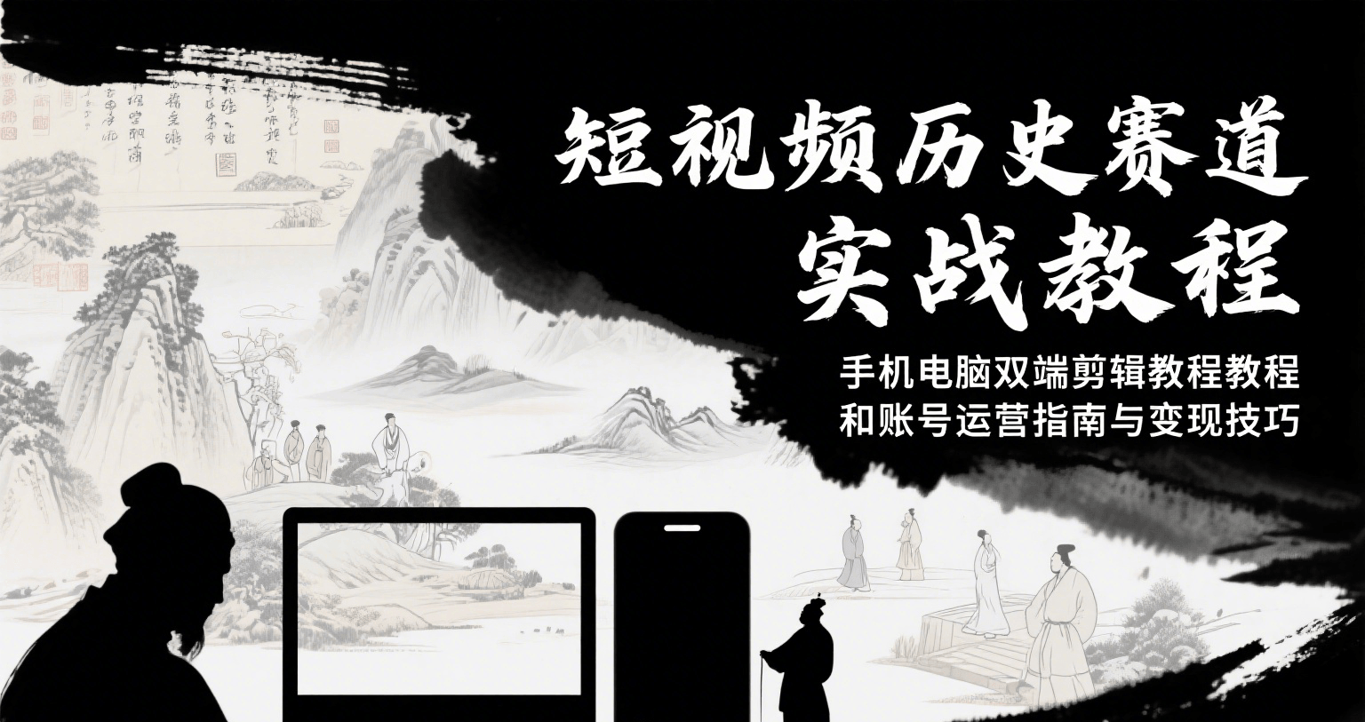 短视频历史赛道实战教程，手机电脑双端剪辑教程和账号运营指南与变现技巧好项目网-专注分享网络创业项目落地实操课程 – 全网首发_高质量创业项目输出好项目网