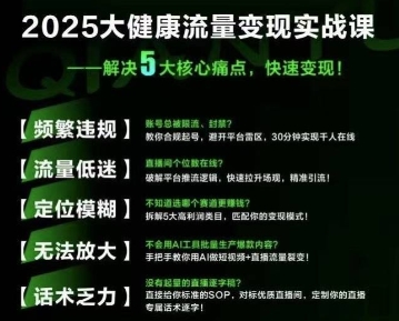 大健康流量全域新增长8.0，三月底线下课视频，大健康万亿蓝海，从类目突围到模式迭代好项目网-专注分享网络创业项目落地实操课程 – 全网首发_高质量创业项目输出好项目网