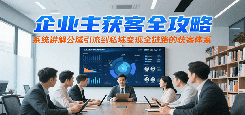 企业主获客全攻略，系统讲解公域引流到私域变现全链路的获客体系好项目网-专注分享网络创业项目落地实操课程 – 全网首发_高质量创业项目输出好项目网