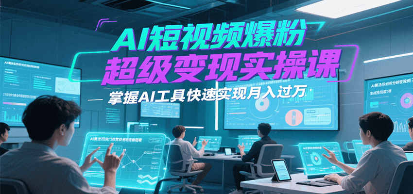 AI短视频爆粉超级变现实操课，掌握AI工具快速实现月入过万好项目网-专注分享网络创业项目落地实操课程 – 全网首发_高质量创业项目输出好项目网