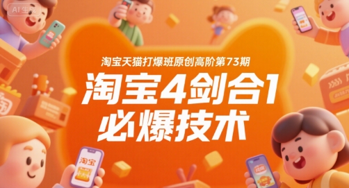 淘宝天猫打爆班原创高阶第73期，淘宝4剑合1必爆技术好项目网-专注分享网络创业项目落地实操课程 – 全网首发_高质量创业项目输出好项目网