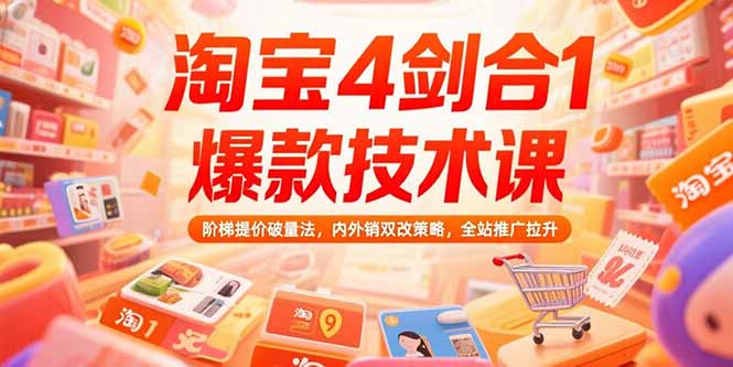 淘宝4剑合1爆款技术课73期：阶梯提价破量法，内外销双改策略 全站推广拉升好项目网-专注分享网络创业项目落地实操课程 – 全网首发_高质量创业项目输出好项目网
