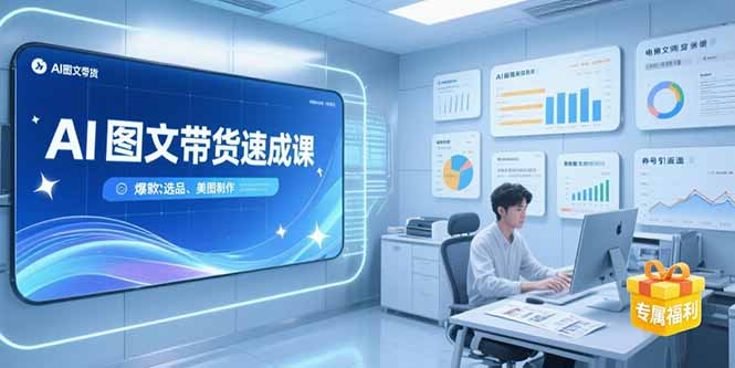 AI图文带货速成课，养号引流秘籍，爆款选品策略，美图制作全流程好项目网-专注分享网络创业项目落地实操课程 – 全网首发_高质量创业项目输出好项目网