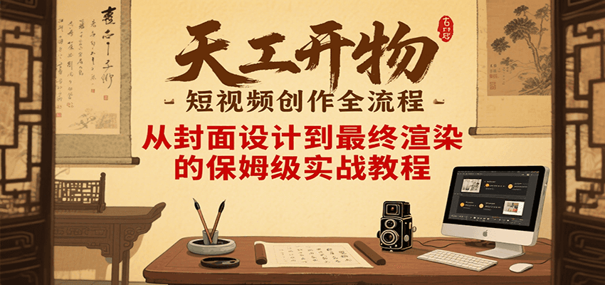 天工开物短视频创作全流程，从封面设计到最终渲染的保姆级实战教程好项目网-专注分享网络创业项目落地实操课程 – 全网首发_高质量创业项目输出好项目网