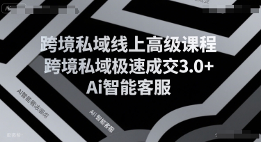 跨境私域线上高级课程，跨境私域极速成交3.0+Ai智能客服好项目网-专注分享网络创业项目落地实操课程 – 全网首发_高质量创业项目输出好项目网