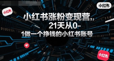 小红书涨粉变现营，21天从0-1做一个挣钱的小红书账号好项目网-专注分享网络创业项目落地实操课程 – 全网首发_高质量创业项目输出好项目网