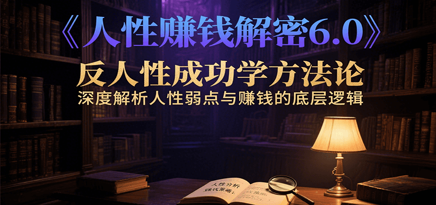 人性赚钱解密6.0，反人性成功学方法论，深度解析人性弱点与赚钱的底层逻辑好项目网-专注分享网络创业项目落地实操课程 – 全网首发_高质量创业项目输出好项目网