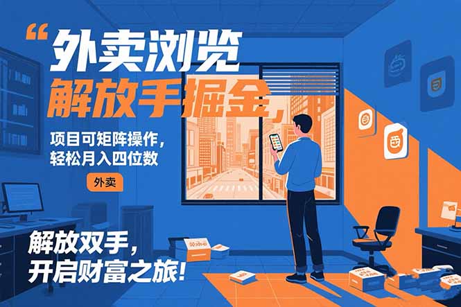 外卖浏览掘金项目 可矩阵操作 轻松日入500+好项目网-专注分享网络创业项目落地实操课程 – 全网首发_高质量创业项目输出好项目网