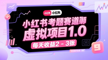 小红书考题赛道虚拟项目1.0，项目操作简单，每天收益2-3张好项目网-专注分享网络创业项目落地实操课程 – 全网首发_高质量创业项目输出好项目网