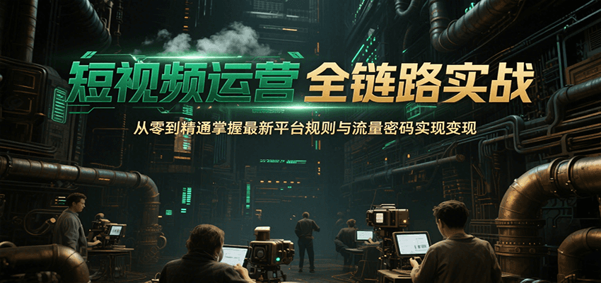 短视频运营全链路实战，从零到精通掌握最新平台规则与流量密码实现变现好项目网-专注分享网络创业项目落地实操课程 – 全网首发_高质量创业项目输出好项目网