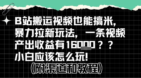b站掘金计划？搬运视频也能挣拉新的收益，小白应该怎么玩！好项目网-专注分享网络创业项目落地实操课程 – 全网首发_高质量创业项目输出好项目网