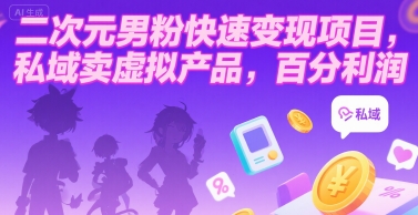 二次元男粉快速变现项目，私域卖虚拟产品，百分利润好项目网-专注分享网络创业项目落地实操课程 – 全网首发_高质量创业项目输出好项目网