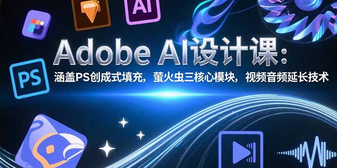 Adobe AI设计课：涵盖PS创成式填充，萤火虫三核心模块，视频音频延长技术好项目网-专注分享网络创业项目落地实操课程 – 全网首发_高质量创业项目输出好项目网