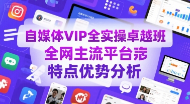 自媒体VIP全实操卓越班，全网主流平台特点优势分析好项目网-专注分享网络创业项目落地实操课程 – 全网首发_高质量创业项目输出好项目网