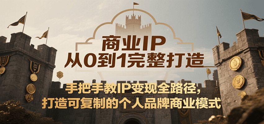 商业IP从0到1完整打造，手把手教IP变现全路径，打造可复制的个人品牌商业模式好项目网-专注分享网络创业项目落地实操课程 – 全网首发_高质量创业项目输出好项目网