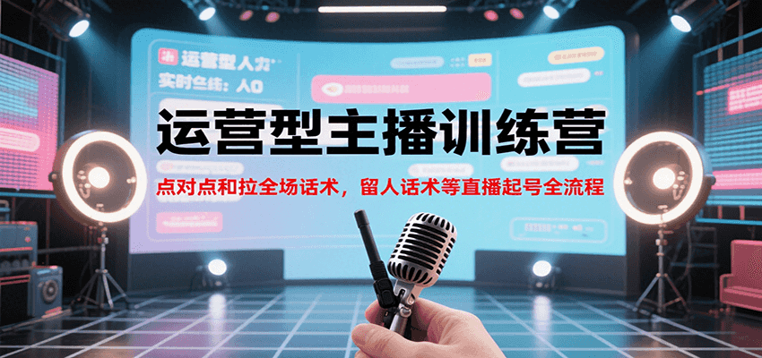 运营型主播训练营，点对点和拉全场话术，留人话术等直播起号全流程(更新7月)好项目网-专注分享网络创业项目落地实操课程 – 全网首发_高质量创业项目输出好项目网