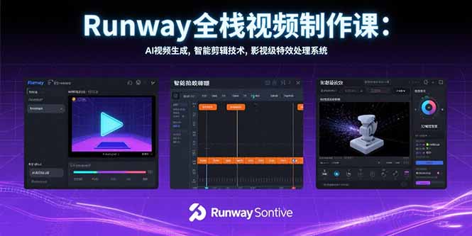 Runway全栈视频制作课：AI视频生成，智能剪辑技术，影视级特效处理系统好项目网-专注分享网络创业项目落地实操课程 – 全网首发_高质量创业项目输出好项目网